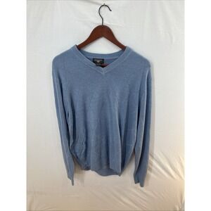 Dockers Men's V-neck Sweater Blue Size Large Long sleeve Casual Career Soft